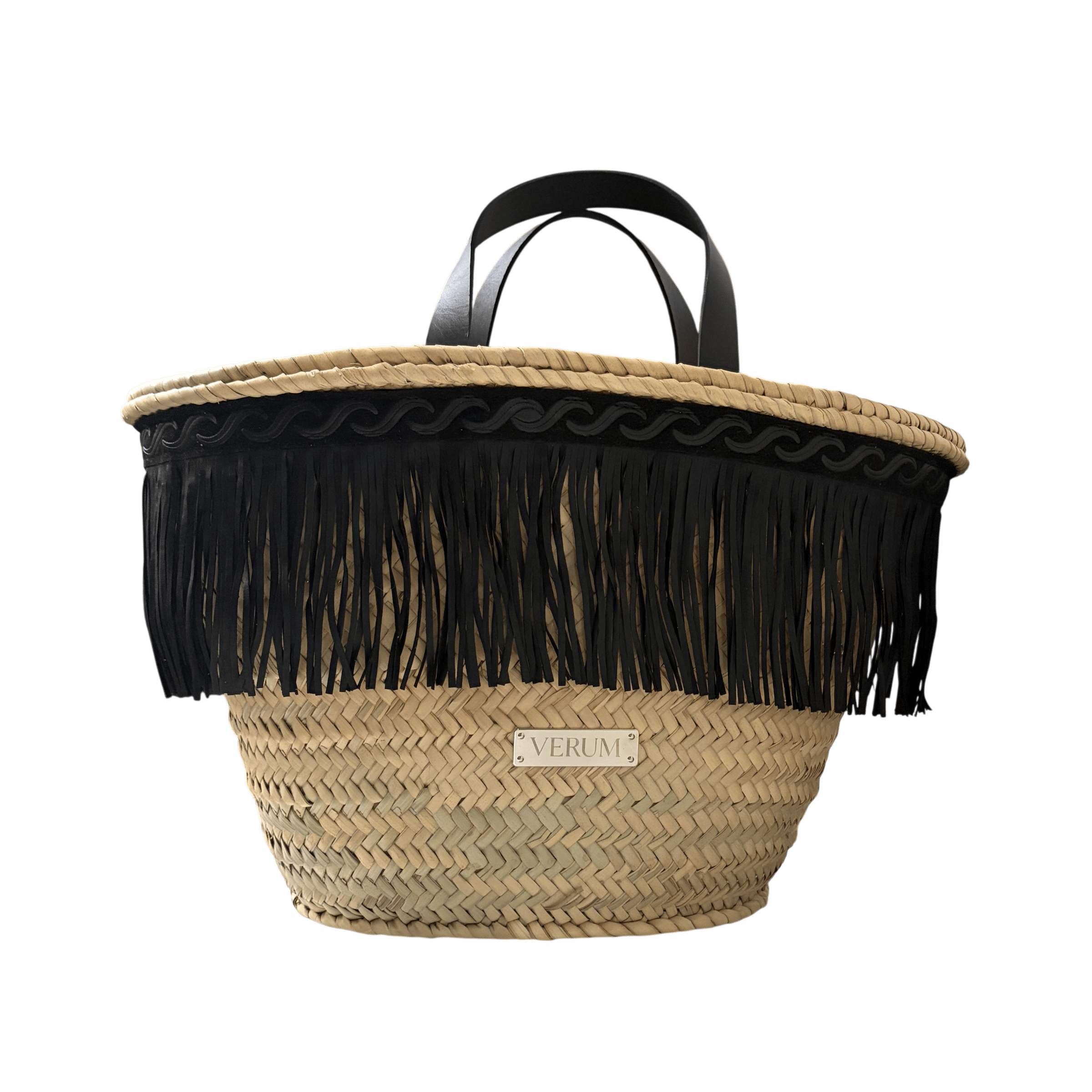 Capazo Verum Marina – Flecos de Piel Negros
