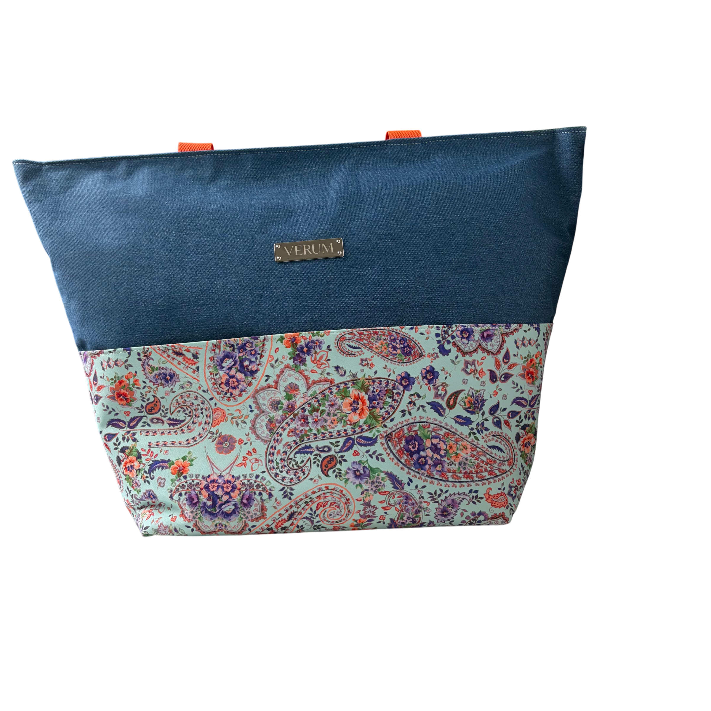 Bolso Verum Oasis – Denim con Bolsillo Paisley